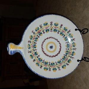 Authentic Vintage 8" Spanish Hand Painted Pottery Dipping Dish